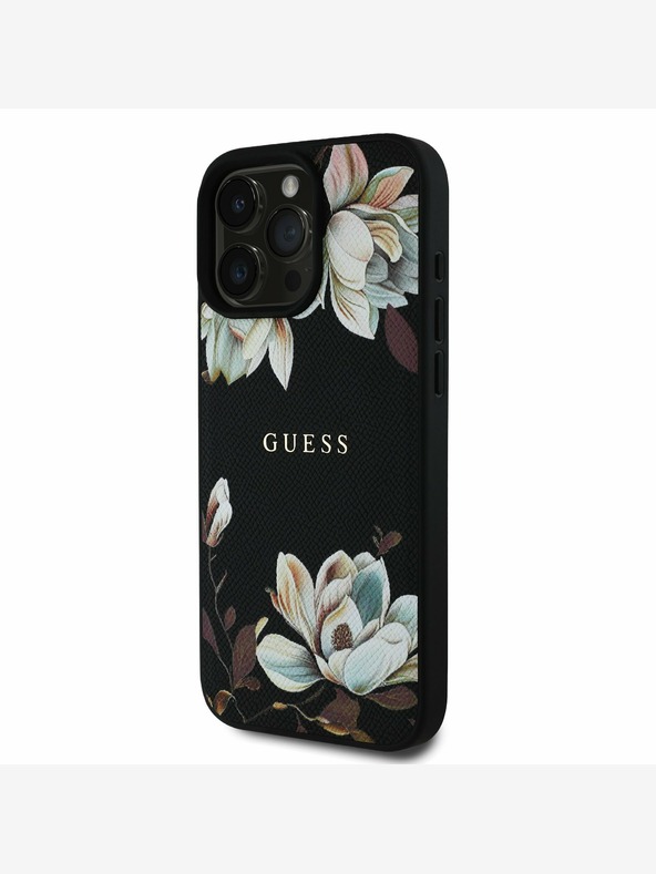 Guess Guess PU Grained Magnolia MagSafe заден капак за iPhone 16 Pro Black