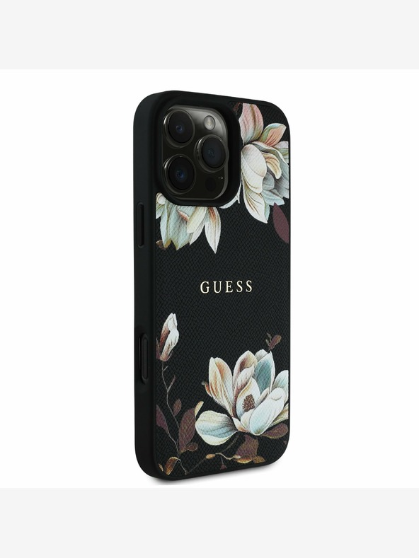 Guess Guess PU Grained Magnolia MagSafe заден капак за iPhone 16 Pro Black