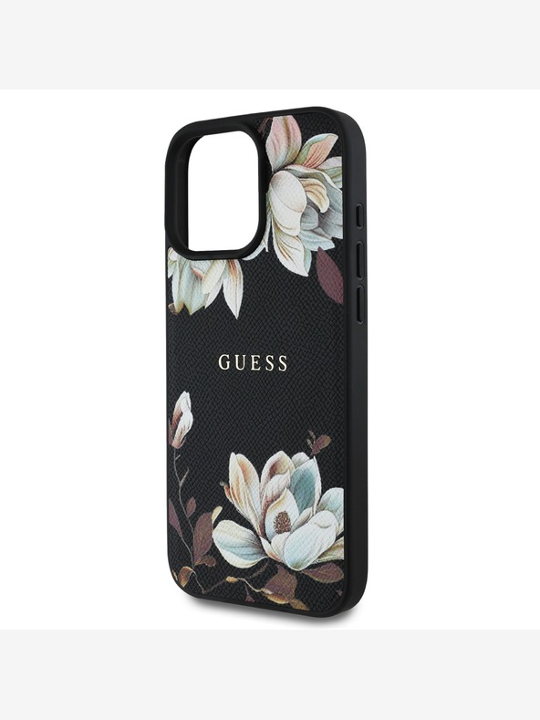 Guess Guess PU Grained Magnolia MagSafe заден капак за iPhone 16 Pro Black