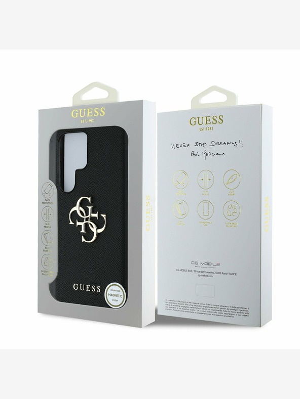 Guess Guess PU Grained 4G Metal Logo Back Cover за Samsung Galaxy S25 Ultra Black