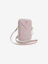 Guess Guess PU Grained 4G Метално лого за телефон с цип Розов