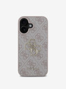Guess Guess PU 4G Метално лого заден капак за iPhone 16 Pink