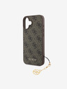 Guess Guess Заден капак 4G с чар за iPhone 16, тон върху тон, кафяв