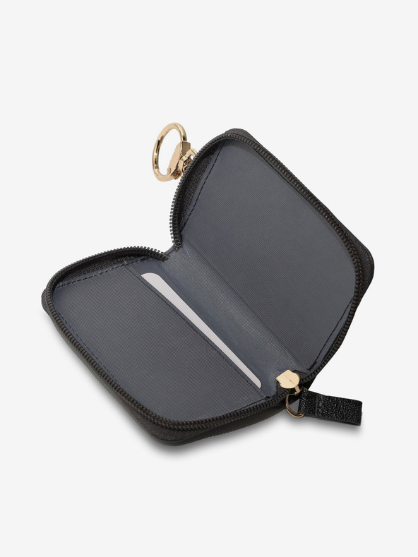 Guess Ключодържател Guess PU 4G Script Logo Black