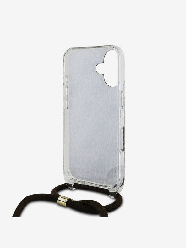 Guess Guess IML 4G Заден капак с щампа за кръст за iPhone 16 Кафяв