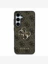 Guess Guess PU 4G метално лого заден капак за Samsung Galaxy S25 Brown