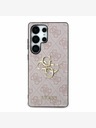 Guess Guess PU 4G Метално лого заден капак за Samsung Galaxy S25 Ultra Pink