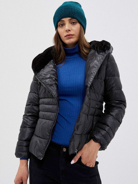 Moodo Черно дамско ватирано късо яке Moodo