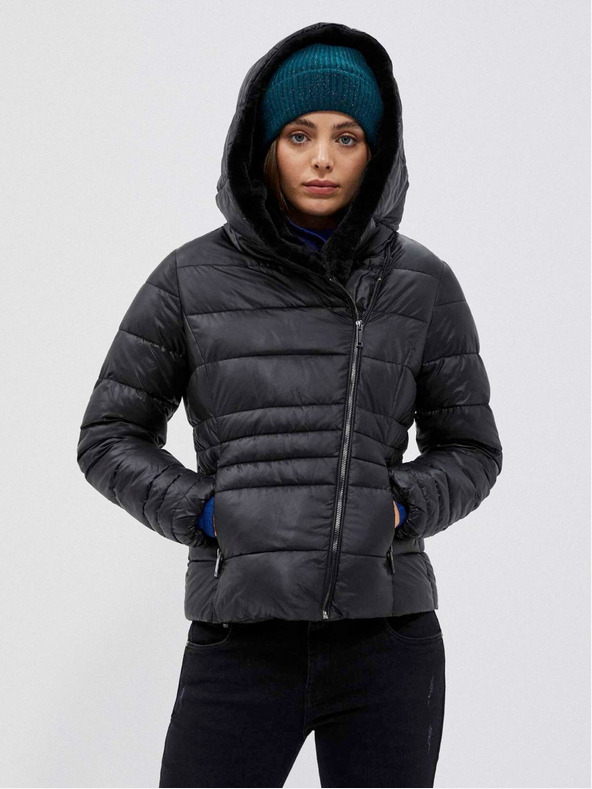 Moodo Черно дамско ватирано късо яке Moodo