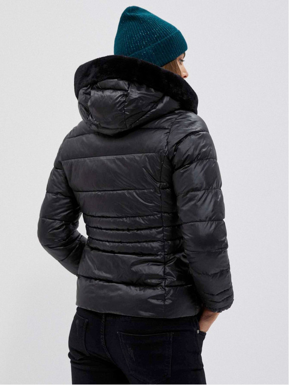 Moodo Черно дамско ватирано късо яке Moodo