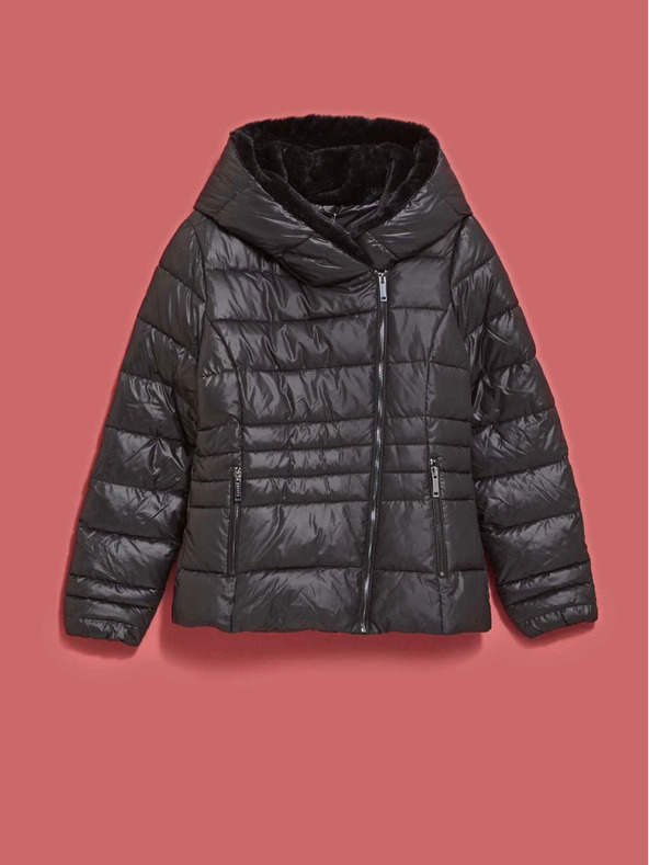 Moodo Черно дамско ватирано късо яке Moodo