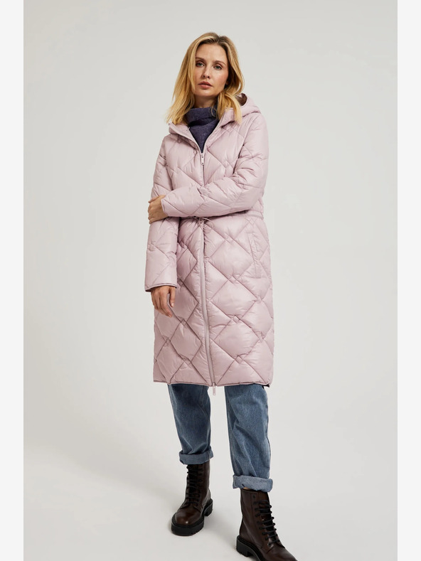 Moodo Светлорозово ватирано яке с маншети Moodo