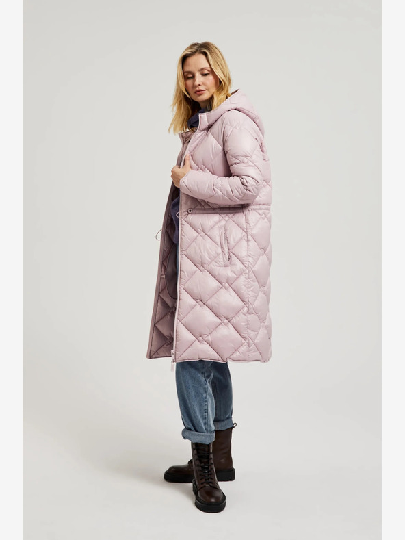 Moodo Светлорозово ватирано яке с маншети Moodo