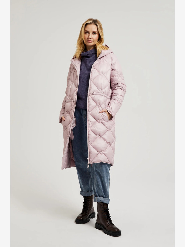 Moodo Светлорозово ватирано яке с маншети Moodo
