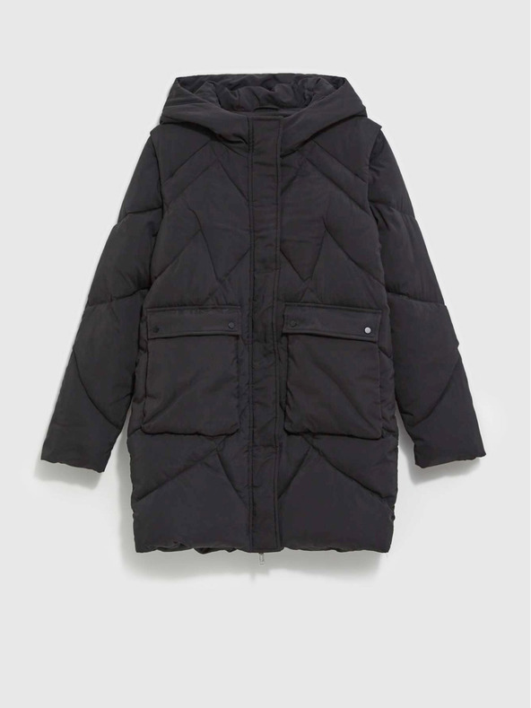 Moodo Черно дамско яке със свалящи се ръкави Moodo