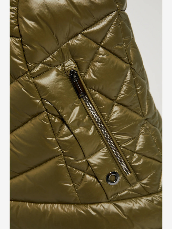 Moodo Зелена ватирана жилетка с цип Moodo