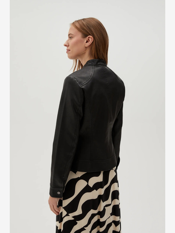 Moodo Черно дамско кожено яке Moodo