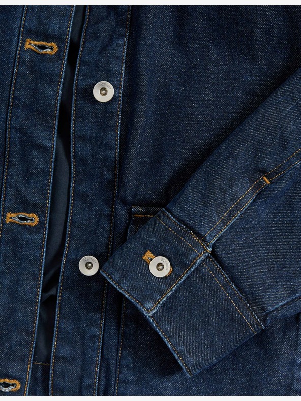 Marks & Spencer Свободно прилепнало дънково яке с яка Marks & Spencer тъмносиньо