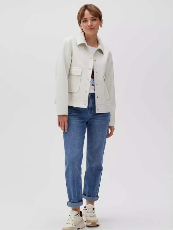 Moodo Кремаво дамско яке с риза Moodo