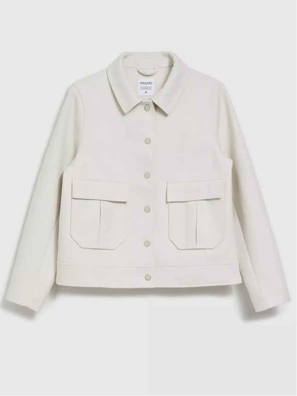Moodo Кремаво дамско яке с риза Moodo