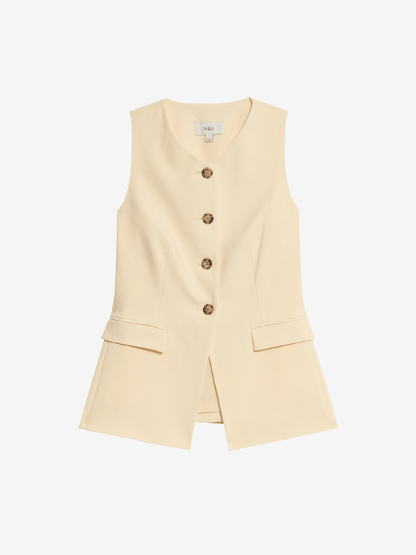 Marks & Spencer Едноредна жилетка с дълги ръкави, леко вталена Marks & Spencer жълта