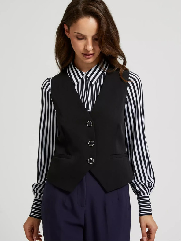 Moodo Черна дамска жилетка Moodo