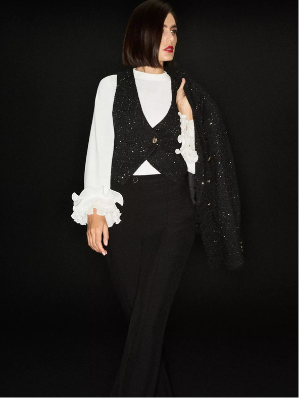 Moodo Черна дамска жилетка Moodo