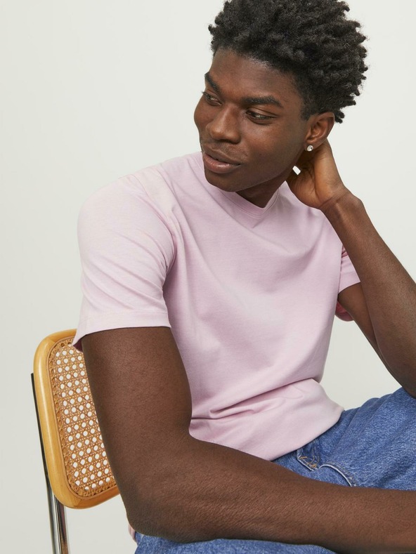 Jack & Jones Розова мъжка тениска Jack & Jones