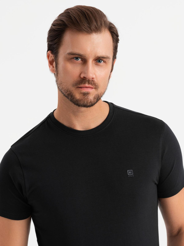 Ombre Clothing Комплект от три мъжки памучни тениски BASIC с кръгло деколте Ombre Clothing