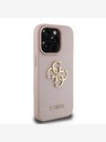 Guess Guess PU Grained 4G Metal Logo Back Cover за iPhone 15 Pro Pink