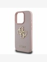 Guess Guess PU Grained 4G Metal Logo Back Cover за iPhone 15 Pro Pink
