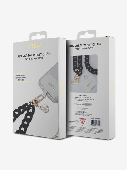 Guess Универсална каишка за ръка Guess 4G Charm Черна