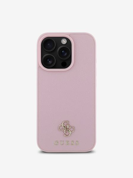 Guess Guess PU Grained 4G Small Metal Logo MagSafe Back Cover за iPhone 16 Pro Pink