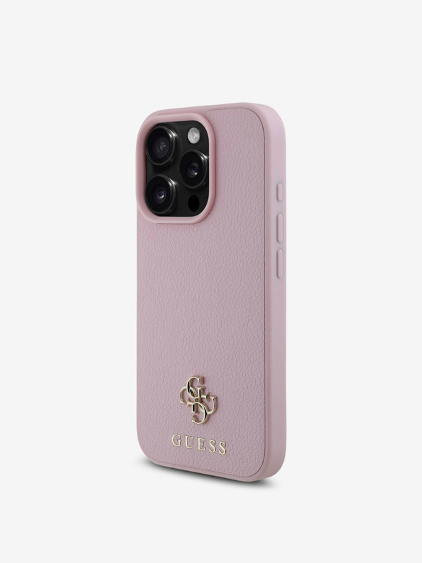 Guess Guess PU Grained 4G Small Metal Logo MagSafe Back Cover за iPhone 16 Pro Pink