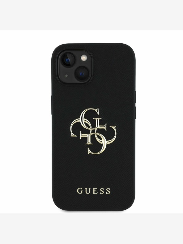 Guess Guess PU Grained 4G Metal Logo Back Cover за iPhone 15 Black