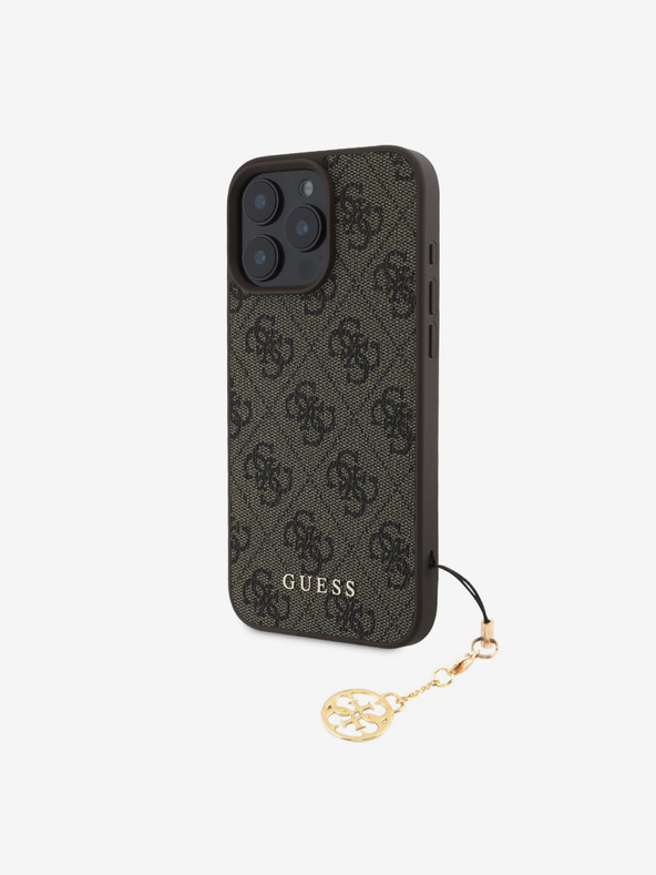 Guess Guess 4G Чаровен заден капак за iPhone 16 Pro Max тон в тон кафяв
