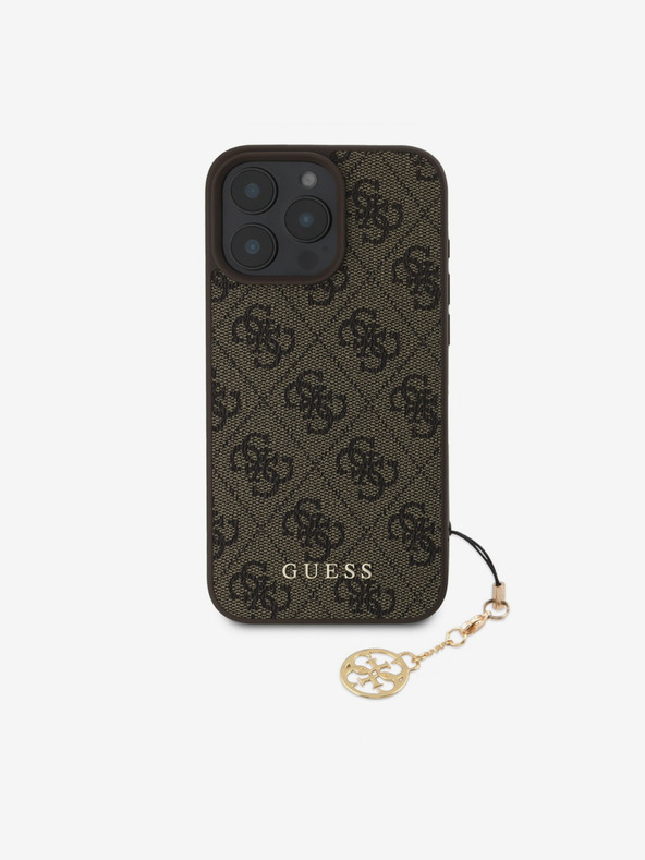 Guess Guess 4G Чаровен заден капак за iPhone 16 Pro Max тон в тон кафяв
