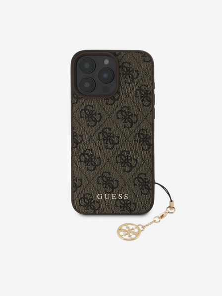 Guess Guess 4G Чаровен заден капак за iPhone 16 Pro Max тон в тон кафяв
