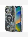 Guess Guess IML Glitter Magnolia and Triangle Logo MagSafe заден капак за iPhone 16 черен