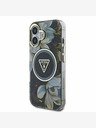 Guess Guess IML Glitter Magnolia and Triangle Logo MagSafe заден капак за iPhone 16 черен