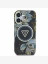 Guess Guess IML Glitter Magnolia and Triangle Logo MagSafe заден капак за iPhone 16 черен