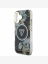 Guess Guess IML Glitter Magnolia and Triangle Logo MagSafe заден капак за iPhone 16 черен