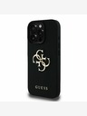 Guess Заден капак Guess PU Grained 4G Metal Logo за iPhone 15 Pro Max черен