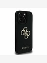 Guess Заден капак Guess PU Grained 4G Metal Logo за iPhone 15 Pro Max черен