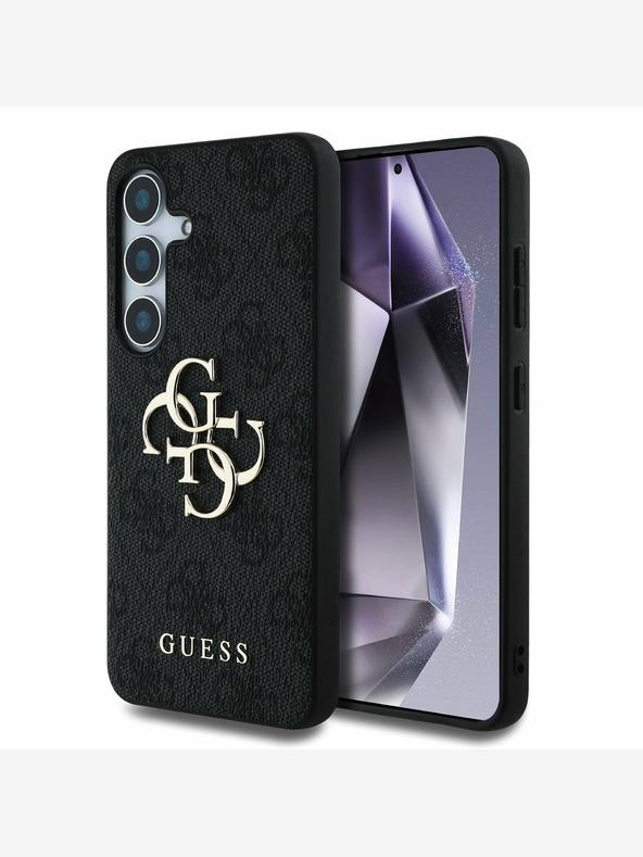 Guess PU 4G Metal Logo Zadní Kryt pro Samsung Galaxy S25 Grey Калъф за телефон