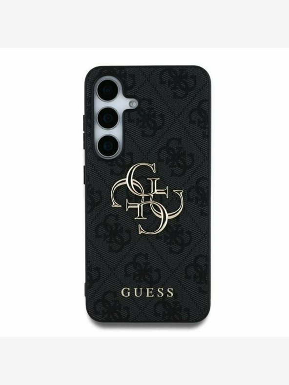 Guess PU 4G Metal Logo Zadní Kryt pro Samsung Galaxy S25 Grey Калъф за телефон