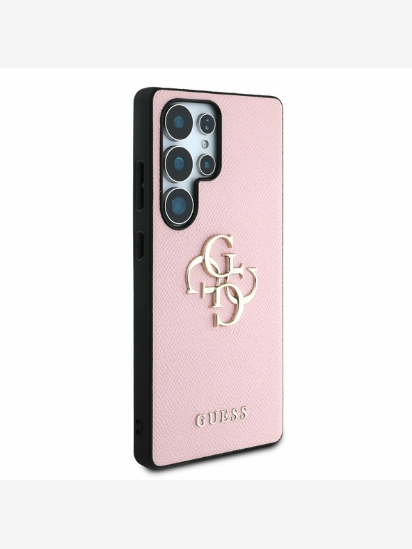 Guess Guess PU Grained 4G Metal Logo Back Cover за Samsung Galaxy S25 Ultra Pink