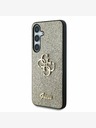 Guess Guess PU фиксиран блестящ метален заден капак с лого 4G за Samsung Galaxy S25+ Gold