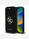 Guess Guess PU Grained 4G Metal Logo Back Cover за iPhone 15 Pro Black