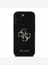 Guess Guess PU Grained 4G Metal Logo Back Cover за iPhone 15 Pro Black